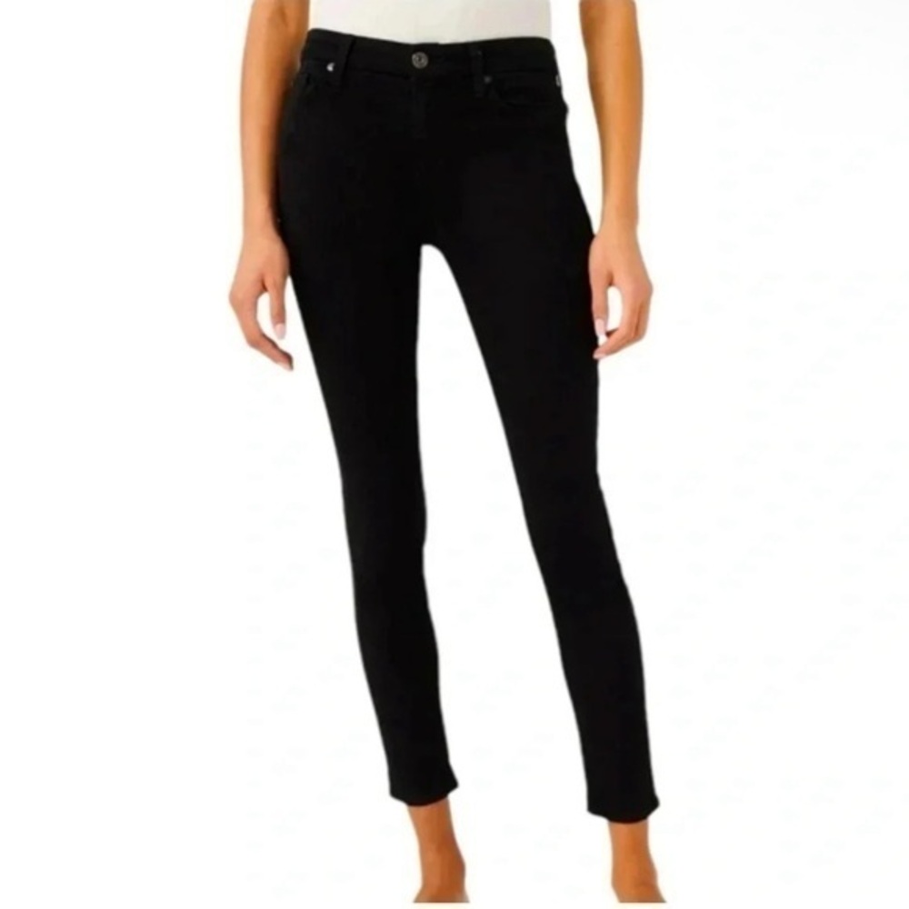 7 for All Mankind Blair Ankle Skinny The Waist Ankle Denim Jean Black Size 25